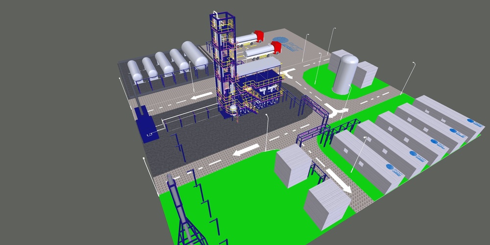 500bpd modular refinery 3D model 